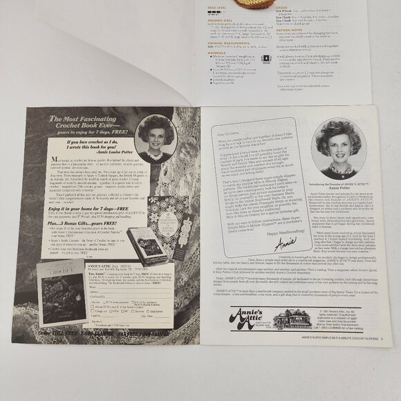 Lot of 2 Annie's Attic Crochet Books Big Foot Boutique & Mile A Minute Slippers - Picture 15 of 16